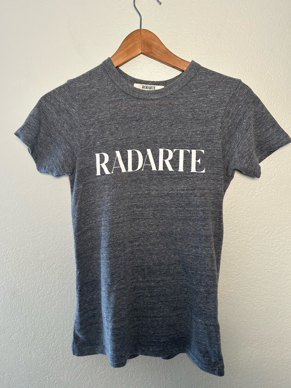 Rodarte “Radarte” Gray Logo Crewneck Tee heather gray women’s extra small